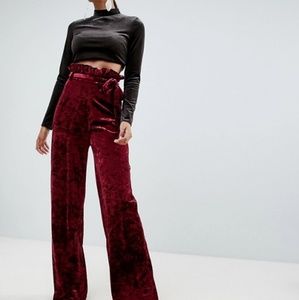 High Waisted Velvet Pants